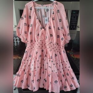 Torrid Pink Floral Mini Dress